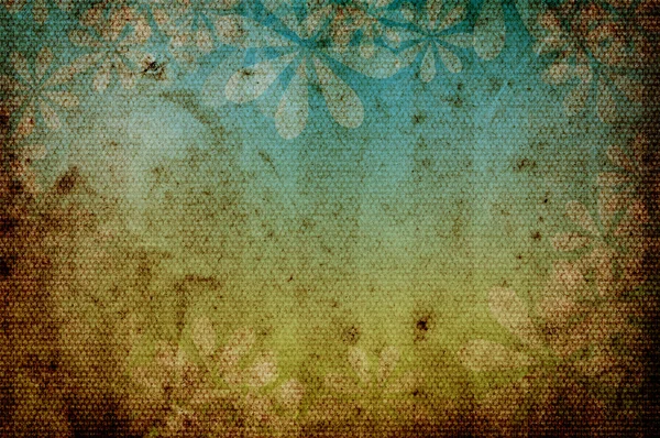 Lekko pasiasty nieczysty brudne retro starodawny stary tło z motyw kwiatowy — Zdjęcie stockowe
