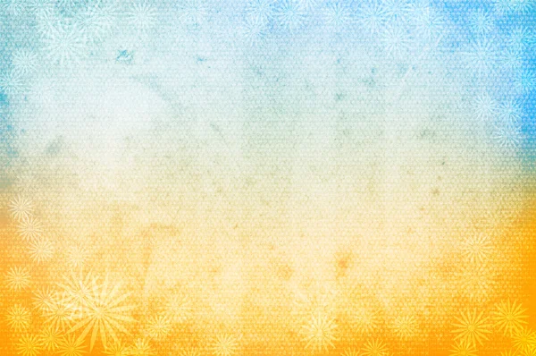 Светло-полосатый ретро-винтажный желто-синий бумажный фон с цветочной тематикой — стоковое фото