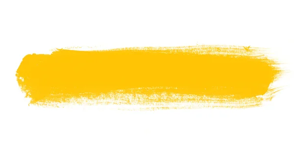 Yellow hand painted brush stroke daub background — Stock Photo, Image