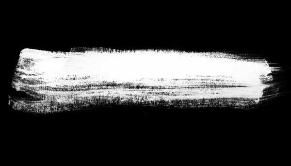 Белый кисть мазок Дауб на черном фоне — стоковое фото