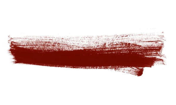 Rode abstract handgeschilderde penseelstreek — Stockfoto