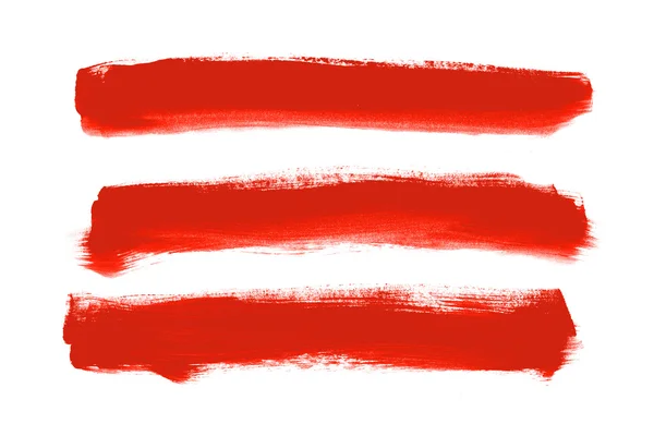 Red abstract hand painted brush strokes — Stock Photo, Image
