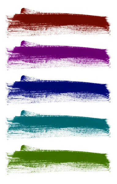 Set van abstracte handgeschilderde penseelstreken — Stockfoto