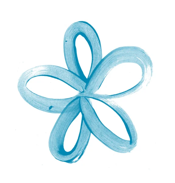 Fleur bleue peinte à la main — Photo