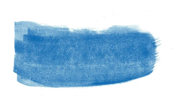 Blue hand painted brush stroke watercolor daub — Stock Photo, Image