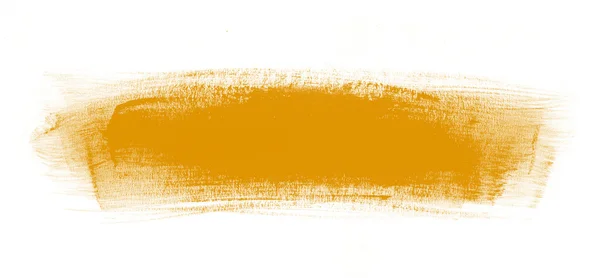 Yellow hand painted brush stroke daub — Stock Photo, Image