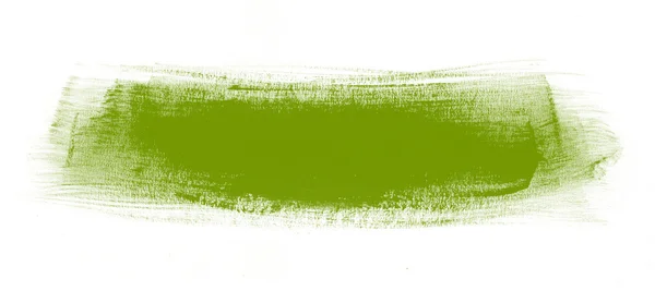 Mão verde pintado pincel curso daub — Fotografia de Stock