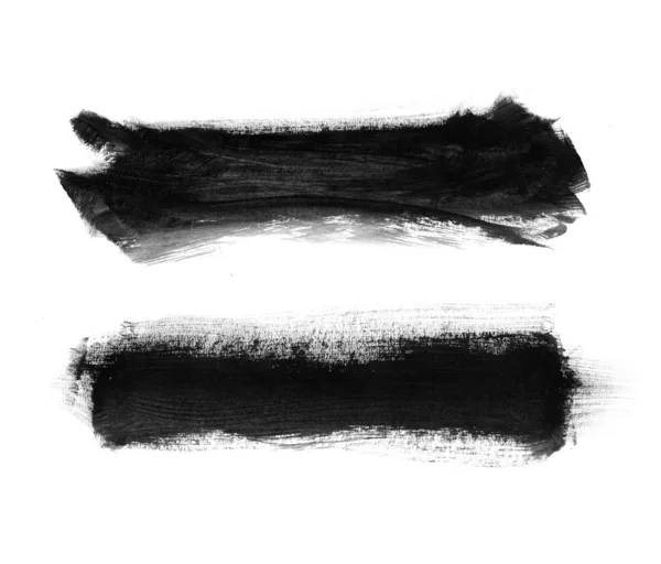 Чорні ручні мазки пензлем — стокове фото