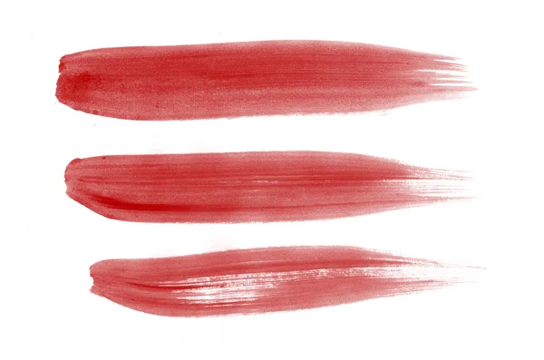 Red hand painted brush strokes — Stock Photo, Image