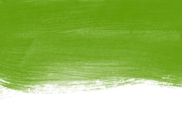 Green hand painted brush stroke background — Stock Photo, Image