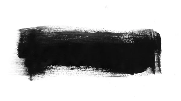 Black hand painted brush stroke daub — Stock Photo, Image