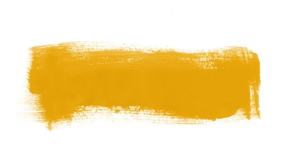 Жовта рука пофарбована пензлем штрих даб — стокове фото