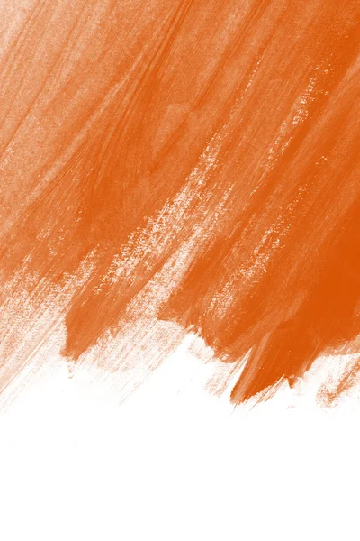 Oranje handgeschilderde borstel beroerte achtergrond — Stockfoto