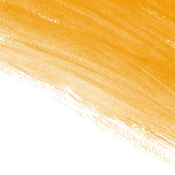 Gele hand beschilderde borstel beroerte achtergrond — Stockfoto