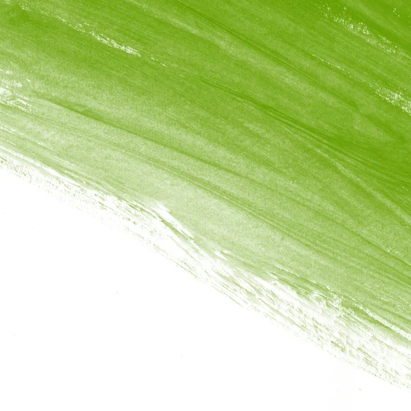 グリーンの手描きのブラシ ストロークの背景 — ストック写真