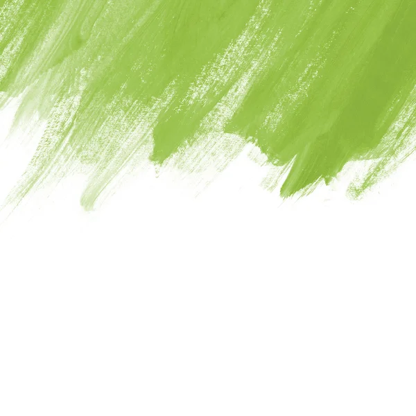 Yeşil el boyalı fırça konturu arka plan — Stok fotoğraf