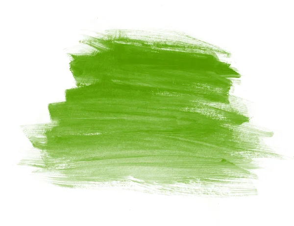 Verde mão pintado pincel acidente vascular cerebral fundo — Fotografia de Stock