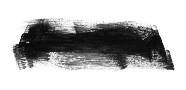 Black hand painted brush stroke daub — Stock Photo, Image