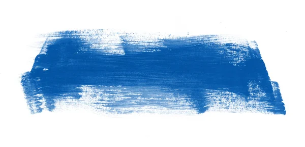 Blue hand painted brush stroke daub — Stock Photo, Image