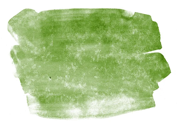 Green hand painted brush stroke watercolor background — Stock Photo, Image