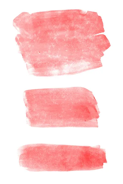 Rosa handmålade brush stroke akvarell fläckar — Stockfoto