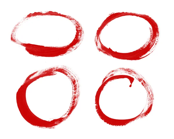 Círculos pintados à mão vermelha — Fotografia de Stock