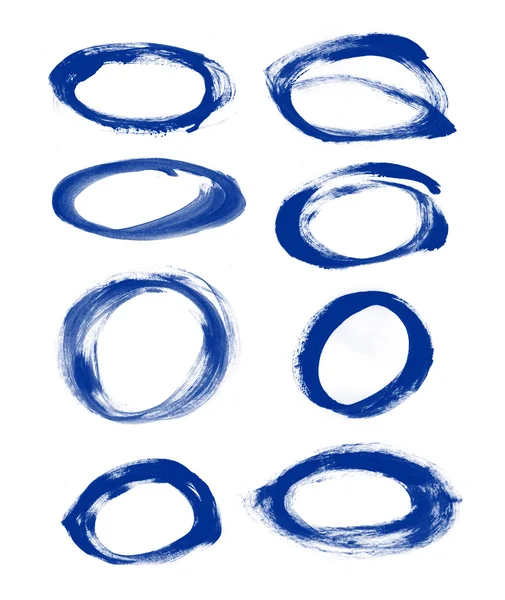 蓝色手绘椭圆 — 图库照片