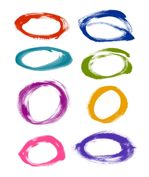 Assorted colors hand painted ovals — Stock Photo, Image