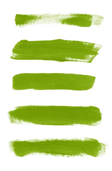 Coleção de daubs aquarela pintados à mão abstrata verde — Fotografia de Stock