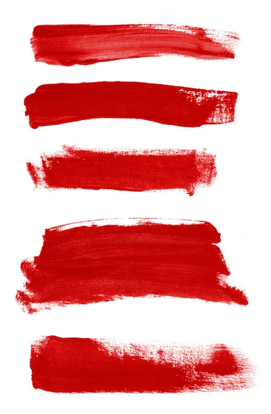 Red abstract hand painted watercolor daubs collection — Stock Photo, Image