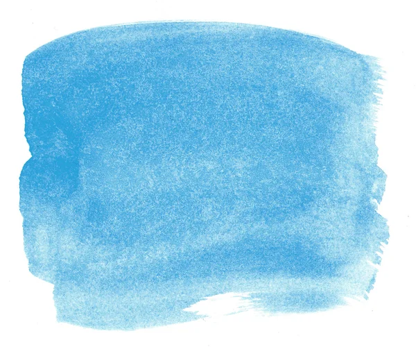 Blå abstrakt hand målade akvarell daub — Stockfoto