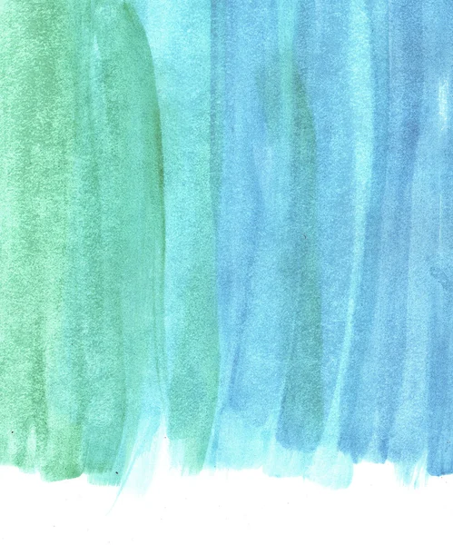 Grüne und blaue abstrakte handbemalte Aquarelle Hintergrund — Stockfoto
