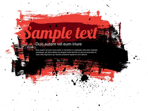 Red vector painted grungy banner - badge - background — Stock Vector