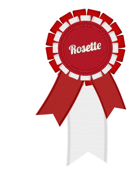 Rosette de ruban texturée en tissu détail vectoriel rouge et blanc — Image vectorielle