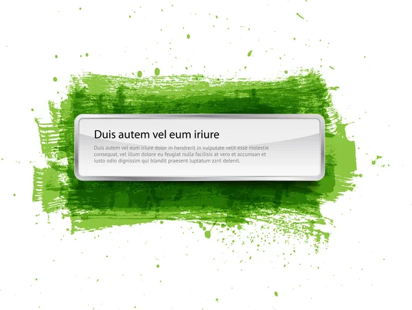 Banner de vector brillante sobre fondo verde grueso pintado — Archivo Imágenes Vectoriales