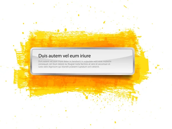 塗られた汚れた黄色の背景上の光沢のあるベクトル バナー — ストックベクタ