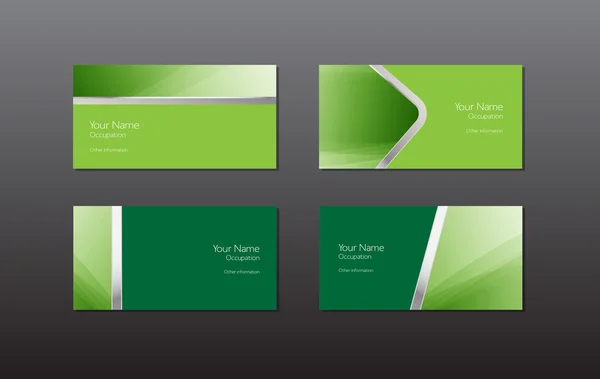 Tarjetas de visita de vector verde abstracto - colección de banners — Archivo Imágenes Vectoriales