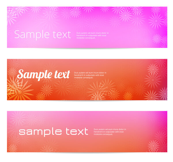 Мягкие розовые цветочные векторные баннеры
