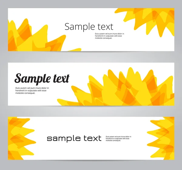 Gele abstracte banners — Stockvector