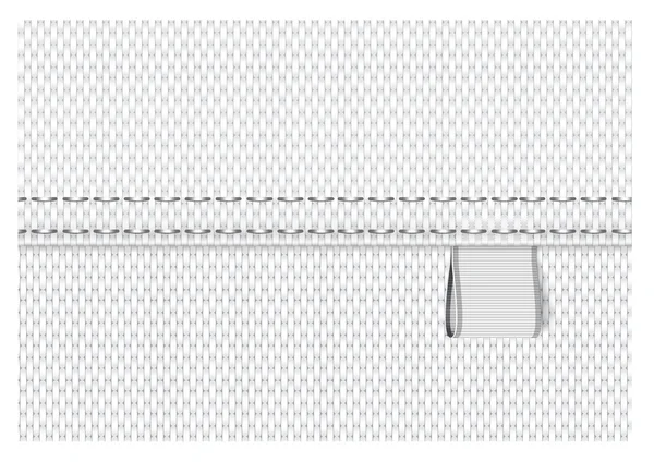Tissu vectoriel blanc fond textile avec une étiquette ruban blanc — Image vectorielle