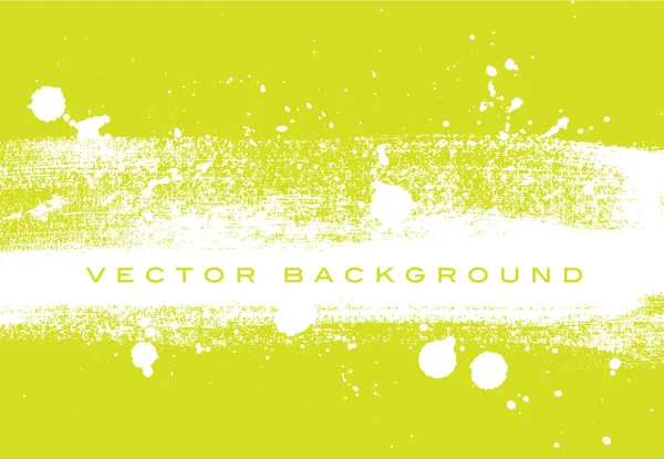 Gele kalk vector grungy borstel beroerte handgeschilderde achtergrond met verf splatter — Stockvector