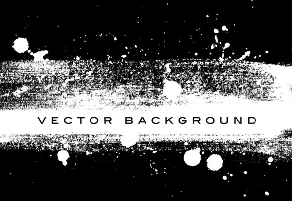 Black and white vector grungy brush stroke hand painted background with paint splatter