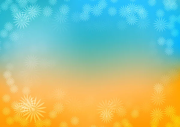 Abstracto vector naranja y azul floral sutil fondo suave — Vector de stock