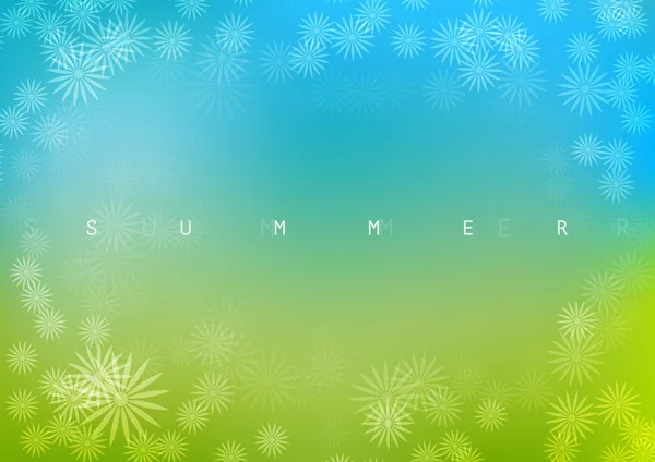抽象矢量夏季花卉微妙绿色和蓝色背景 — 图库矢量图片
