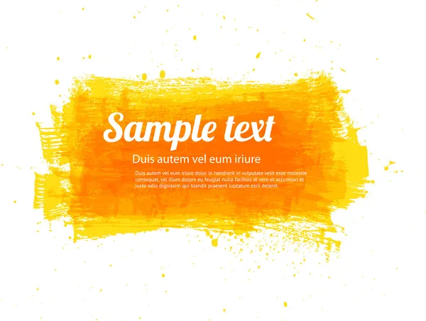 Yellow vector painted grungy banner - background — Stock Vector