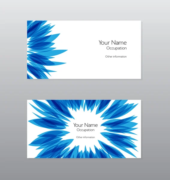 Abstract vector blue floral business card design — Stock Vector