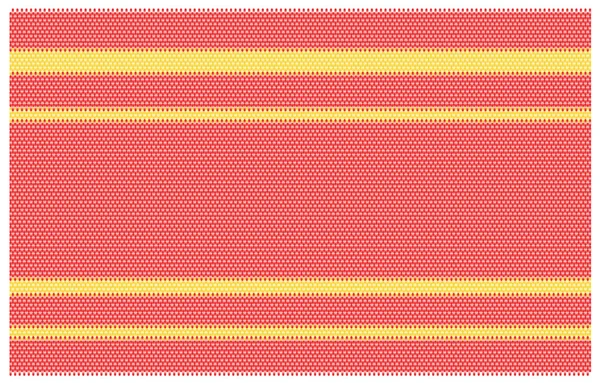 Red fabric background with yellow stripes — Stock Vector