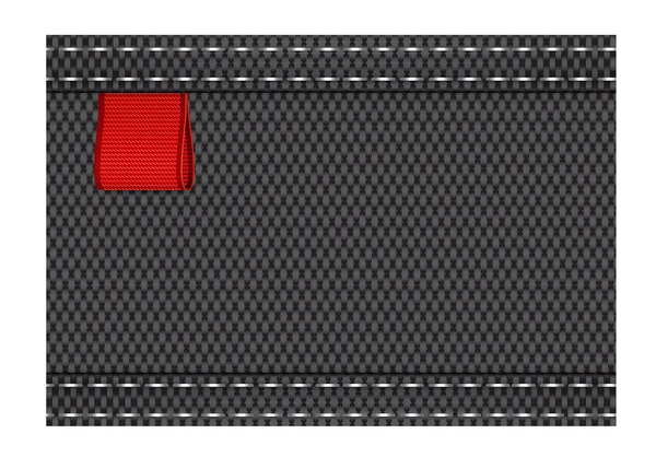 Schwarzer Vektor-Textilhintergrund mit roter Schleife — Stockvektor