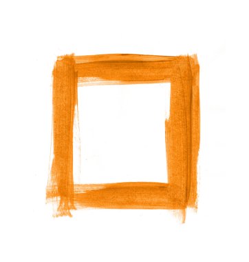 Turuncu el boyalı kare çerçeve