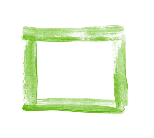 Green hand painted square frame — Stock Photo, Image